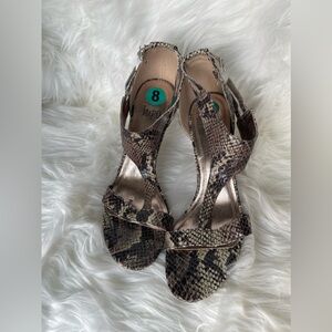 IMPO snake skin heeled sandals size 8